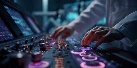 Research Scientist Using Augmented Lab Controls