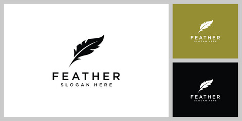 feather silhouette vector design template