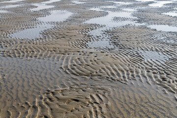 high angle view of the wet beach