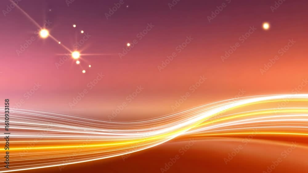Poster abstract light trails create mesmerizing visual effect with soft glow against gradient background, e