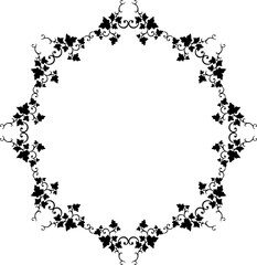 Vintage Ornamental Frame – Elegant Black Vector Border, PNG, 300 DPI