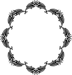 Vintage Ornamental Frame – Elegant Black Vector Border, PNG, 300 DPI