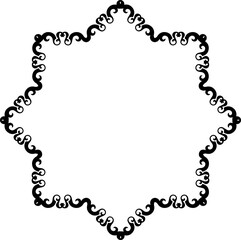 Vintage Ornamental Frame – Elegant Black Vector Border, PNG, 300 DPI