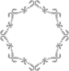 Vintage Ornamental Frame – Elegant Black Vector Border, PNG, 300 DPI