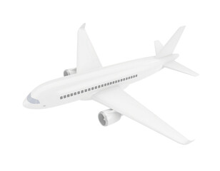 Aircraft Icon in 3D Plastic Style Isolated on White Background