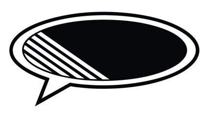 Monochrome speech bubble design concept with blank space for text, ideal for digital communication, presentations, and discussions.