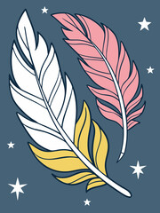 Obraz premium vector illustration of feathers