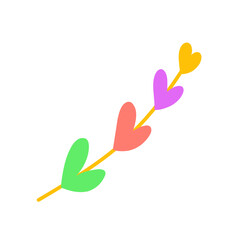 colorful heart-shaped leaves