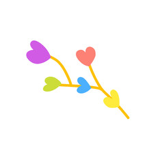 colorful heart-shaped leaves