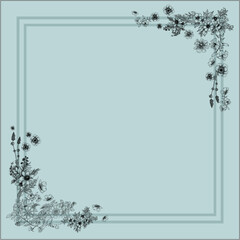 Obraz premium Autumn Whisper Soft Botanical Serenity with Drifting Leaves Pattern Line Art Floral Background for Stationery Textile