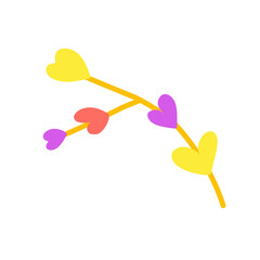 colorful heart-shaped leaves