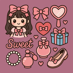 Coquette cliparts cute lovely girly style