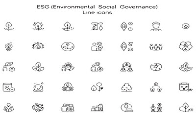 E S G icons representing environmental social governance