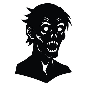 zombie head silhouette vector icon