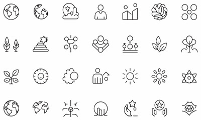Fototapeta premium Diverse Icons Representing Growth Connection and Achievement
