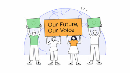 Children Holding Flags in Future and Pride Concept Vector