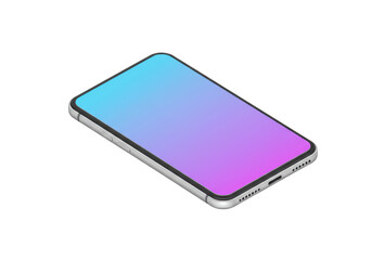 Isolated Sleek Smartphone with Gradient Screen