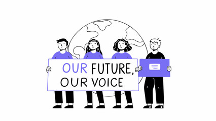 Our Future Our Voice Vector – Youth Empowerment Concept