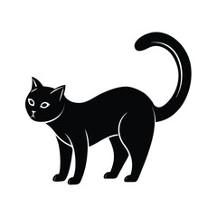 cat arching back vector icon