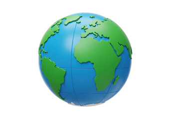 Isolated Stylized Earth Globe with Africa and Americas