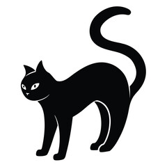 cat arching back vector icon