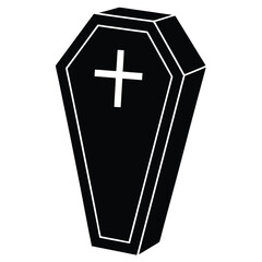 Obraz premium coffin with cross vector icon