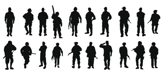 soldier silhouette set team