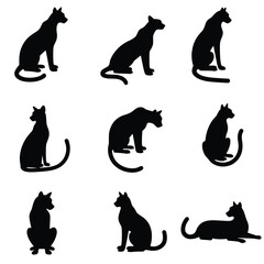 Stylized Collection Of Nine Hedgehog Silhouettes Isolated Against A Clean White Background