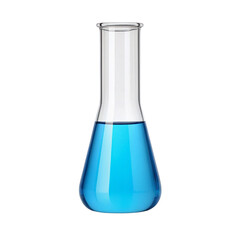 Laboratory flask with blue liquid.