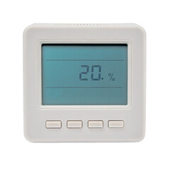 Digital humidity monitor displaying 20% humidity level.