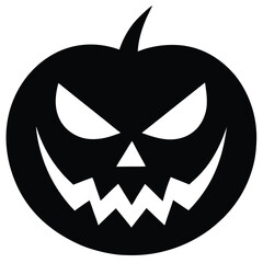 evil jack o  lantern grin vector icon 