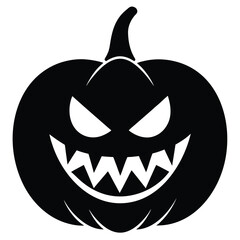 evil pumpkin grin vector icon