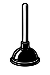 Classic Plunger Tool Illustration - Essential for Drain Unclogging