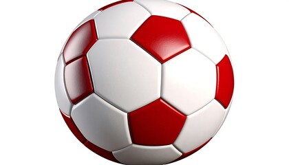 Fototapeta premium Red and white soccer ball (1)