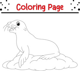 Seal Sea Animal coloring book page