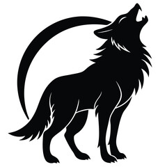 howling werewolf vector icon