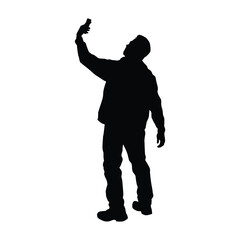Silhouette of Man Taking Photo with Phone - Selfie, Photography & Modern Life