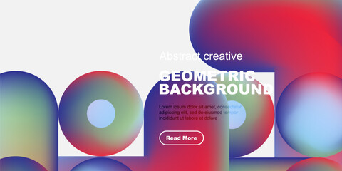 Abstract geometric design. Vibrant colors blend, creating modern visual impact. Text overlay promotes further engagement.