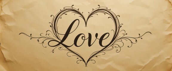  Written Love A Heart Created from Calligraphy A Refined and Artistic Expression of Affection