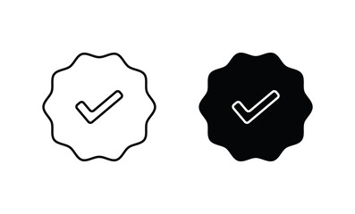 Verified Tick Checkmark Badge Icon Set