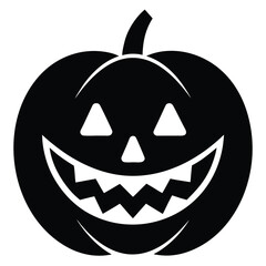 pumpkin face grin vector icon