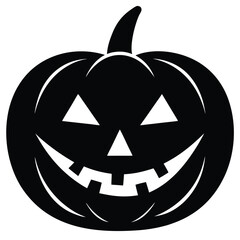 pumpkin face scary grin vector icon