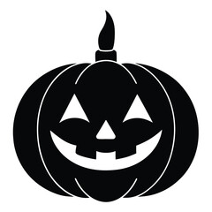 pumpkin face with candle vector icon