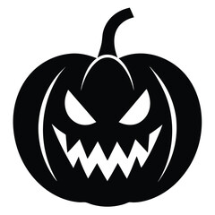 pumpkin with scary eyes vector icon