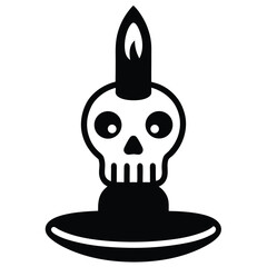 skull candle holder vector icon