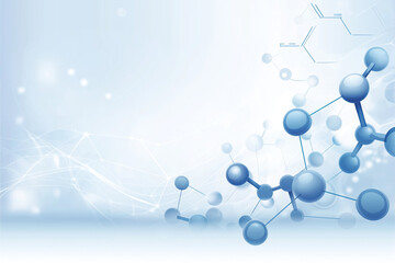 Futuristic 3D Molecular Network with Glowing Blue Spheres & Delicate Rods