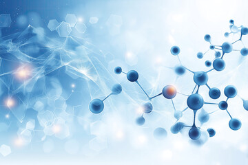 Futuristic 3D Molecular Network with Glowing Blue Spheres & Delicate Rods