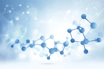 Futuristic 3D Molecular Network with Glowing Blue Spheres & Delicate Rods