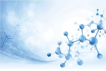 Futuristic 3D Molecular Network with Glowing Blue Spheres & Delicate Rods