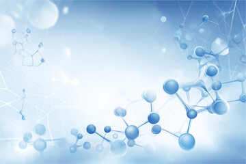 Futuristic 3D Molecular Network with Glowing Blue Spheres & Delicate Rods